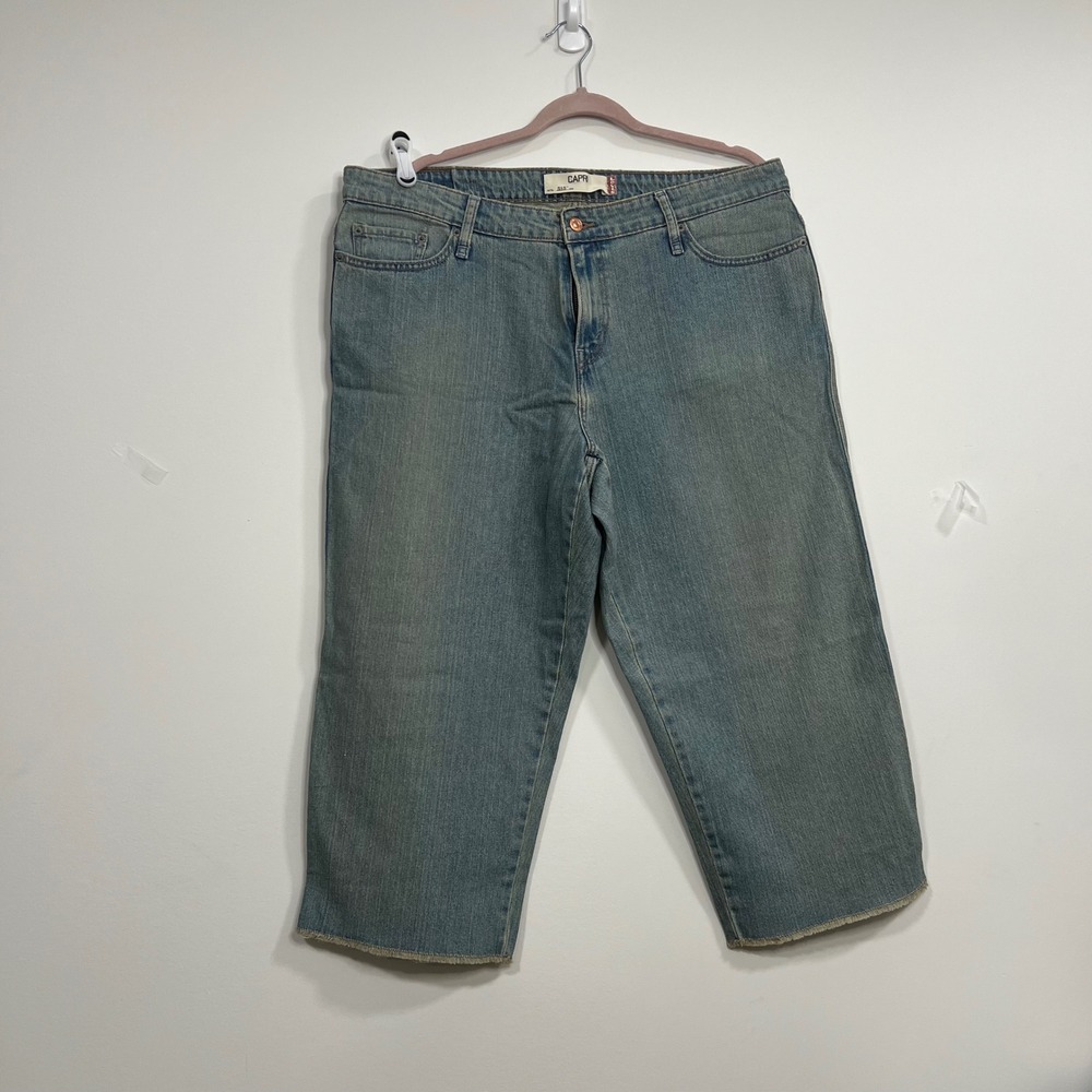 Levis 515 Capri Jeans Light Wash Blue Denim Cropped Stretch Pants Size 20 Mens‎